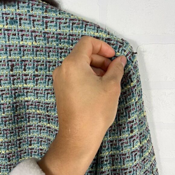 Tapemeasure Womens Tweed Blazer Size M Pit to Pit 19 inches y2k - Picture 7 of 12